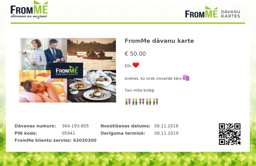 FromMe dāvanu karte