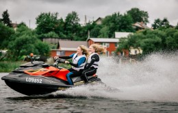 Brauciens ar ūdens motociklu Ludzā, 10 min