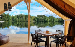 BB camping glempinga telts uz ūdens